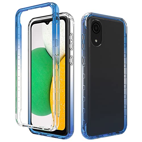 GOGME Hülle für Samsung Galaxy A03 Core, [Fallschutz, rutschfest] Ganzkörper Handyhülle Farbverlauf Ultradünne TPU Transparent Silikon Schutzhülle Stoßfeste Cover Case, Blau von GOGME