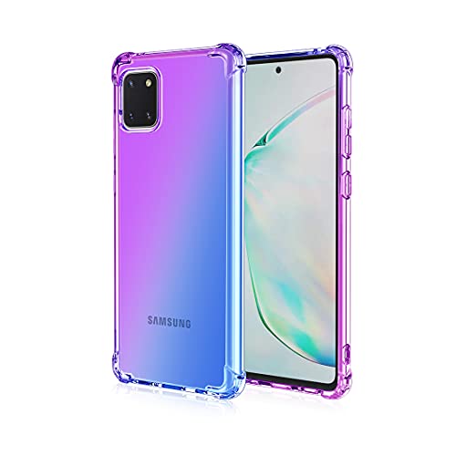 GOGME Hülle für Samsung Galaxy A22 5G Hülle, Farbverlauf-TPU Handyhülle, [Ecken Verstärken] Weiche Transparent Silikon Soft TPU Case Schock-Absorption Durchsichtig Schutzhülle (Lila/Blau) von GOGME