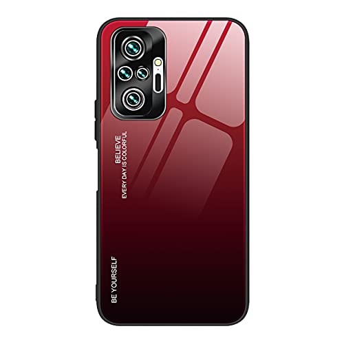 GOGME Hülle für Xiaomi Redmi Note 10 Pro(6.67") Hülle, Farbverlauf-Glas Back Cover Handyhülle, Ultra Thin Tasche Cover TPU Silikon Grenze Shock Absorption Stoßfest Case Schutzhülle(5) von GOGME