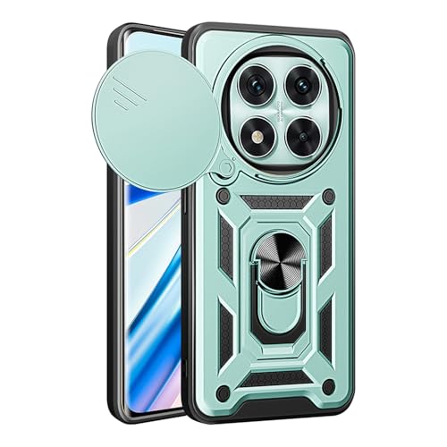 GOGME Hülle für Xiaomi Redmi Note 14 Pro 5G / Poco X7 5G, TPU im Inneren + Anti-Scratch PC, Handyhülle Schutzhülle mit Ringhalter und Verschiebbare Kameraabdeckung - Grün GOGME Hülle für Xiaomi Redmi Note 14 Pro 5G / Poco X7 5G, TPU im Inneren + Anti-Scratch PC, Handyhülle Schutzhülle mit Ringhalter und Verschiebbare Kameraabdeckung - Grün von GOGME