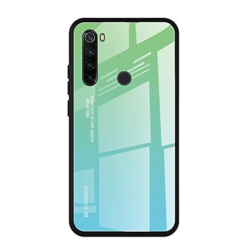 GOGME Hülle für Xiaomi Redmi Note 8 2021, Farbverlauf-Glas Back Cover Handyhülle, Ultra Thin Cover TPU Silikon Shock Absorption Stoßfest Case Schutzhülle(6) von GOGME