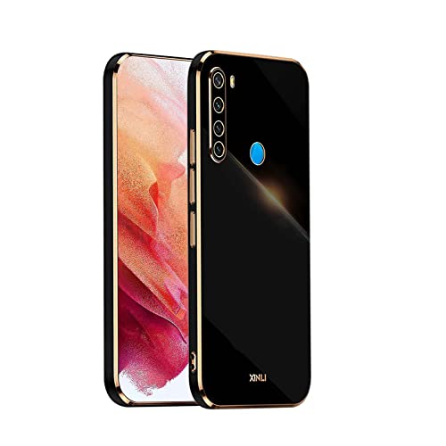 GOGME Hülle für Xiaomi Redmi Note 8 2021, Premium Qualität Ultradünn Weiche Galvanisieren von TPU Handyhülle, Silikon TPU Schock-Absorption Schutzhülle Case. Schwarz von GOGME