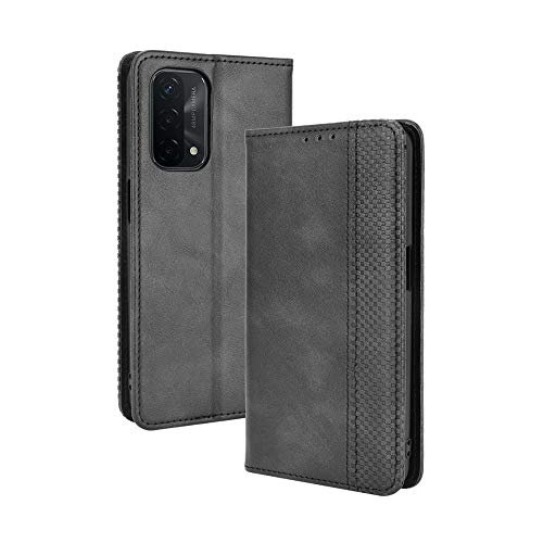 GOGME Leder Hülle für Oppo A74 5G | A54 5G Hülle, Premium PU/TPU Leder Folio Hülle Schutzhülle Handyhülle, Flip Case Klapphülle Lederhülle mit Standfunktion & Kartensteckplätzen, Schwarz von GOGME