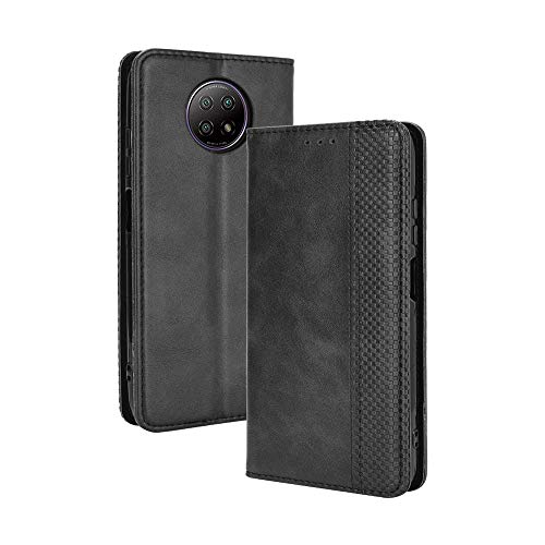 GOGME Leder Hülle für Xiaomi Redmi Note 9T 5G Hülle, Premium PU/TPU Leder Folio Hülle Schutzhülle Handyhülle, Flip Case Klapphülle Lederhülle mit Standfunktion & Kartensteckplätzen, Schwarz von GOGME