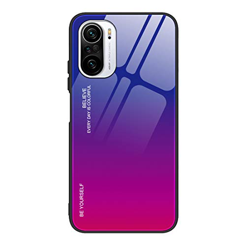 GOGME Schutzhülle für Xiaomi Poco F3 / Mi 11i 5G, Schutzhülle aus Glas, Farbverlauf, farbig, Rückseite aus Hartglas, Kratzfest, stoßfest, Schutzhülle (4) von GOGME