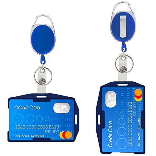 GOGO 2 Stück Ausweisjojo Ausweishüllen mit einziehbarer Karabiner ID-Kartenhalter mit Clip von GOGO