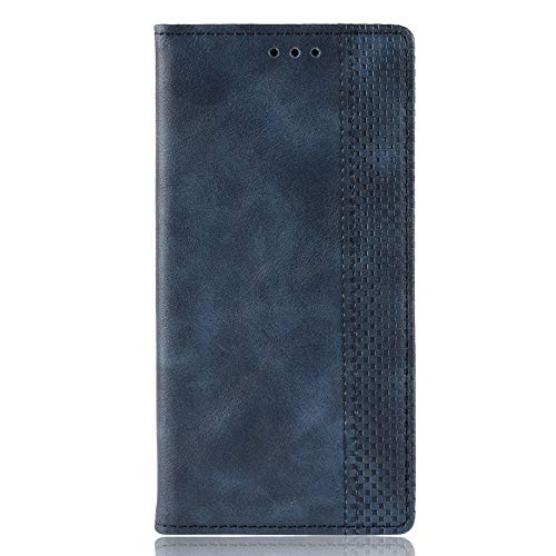 GOGODOG Kompatibel mit Oppo Realme X2 Pro Hülle Abdeckung umklappen Leder Stoßstang Voll Karosserie Schutz Brieftasche mit Stand Funktion und Auto Schlaf Aufwachen Oben (Marine) von GOGODOG