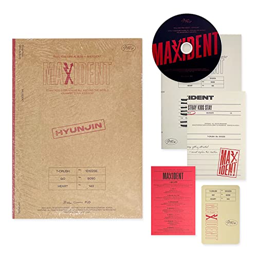 STRAY KIDS - Mini Album [MAXIDENT] (CASE Ver. / HYUNJIN Ver.) Paper Case + Photobook + CD-R + Lyrics Paper + Photocard + Unit Mini Folded Poster + 2 Pin Button Badges von GOGOHEART