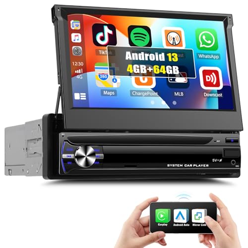 4G+64G GOHHDL 1 DIN Android Autoradio mit Wireless Carplay Android Auto, 7 Zoll IPS Manuell Touch Ausfahrbarem Bildschirm Touch Display Auto Radio 1 Din mit WiFi GPS Bluetooth FM/RDS EQ USB SWC 4G+64G GOHHDL 1 DIN Android Autoradio mit Wireless Carplay Android Auto, 7 Zoll IPS Manuell Touch Ausfahrbarem Bildschirm Touch Display Auto Radio 1 Din mit WiFi GPS Bluetooth FM/RDS EQ USB SWC von GOHHDL