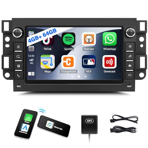 4G+64G GOHHDL Autoradio für Chevrolet Aveo Captiva Epica Holden Daewoo Pontiac,7 Zoll Touchscreen mit Carplay Wireless Android Auto Bluetooth GPS WiFi FM/RDS Mirror Link SWC 4G+64G GOHHDL Autoradio für Chevrolet Aveo Captiva Epica Holden Daewoo Pontiac,7 Zoll Touchscreen mit Carplay Wireless Android Auto Bluetooth GPS WiFi FM/RDS Mirror Link SWC von GOHHDL