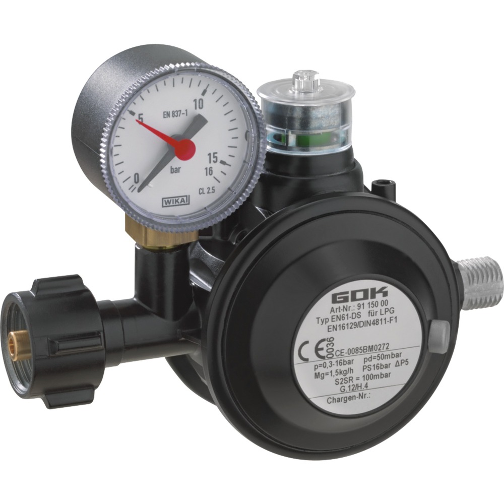 Gasdruckregler EN61-DS PRO 1,5kg/h, Regulierventil von GOK