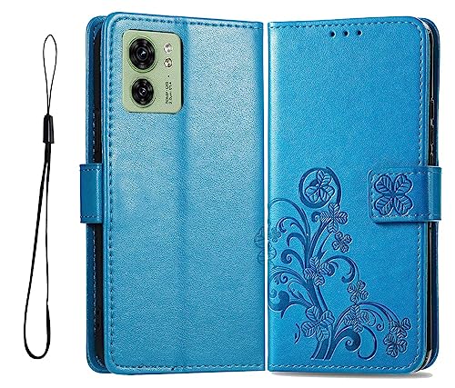 GOKEN Hülle für Motorola Edge 40, Schutzhülle Case Cover TPU/PU Leder Flip Brieftasche Handytasche mit Kartenfächer & Standfunktion & Muster, Klapp Handyhülle, Blau GOKEN Hülle für Motorola Edge 40, Schutzhülle Case Cover TPU/PU Leder Flip Brieftasche Handytasche mit Kartenfächer & Standfunktion & Muster, Klapp Handyhülle, Blau von GOKEN