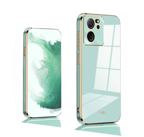 GOKEN Hülle für Xiaomi 13T / Xiaomi 13T Pro, Schutzhülle TPU Silikon Handyhülle mit Galvanisieren von Phnom Penh, Stoßfest Bumper Case Soft Cover, Grün von GOKEN