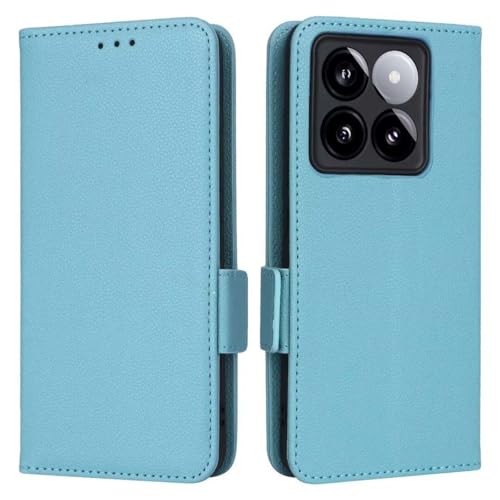 GOKEN Hülle für Xiaomi 14T 5G - Stoßfeste Handyhülle, Klapp Schutzhülle mit Kartenfach, Synthetik Leder und Silikon Cover, Ständer Funktion, Magnetverschluss -Hellblau GOKEN Hülle für Xiaomi 14T 5G - Stoßfeste Handyhülle, Klapp Schutzhülle mit Kartenfach, Synthetik Leder und Silikon Cover, Ständer Funktion, Magnetverschluss -Hellblau von GOKEN