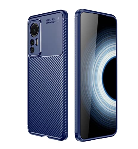 GOKEN Hülle für Xiaomi Mi 12T Pro, Schutzhülle TPU Silikon Handyhülle mit Stylisch Karbon Design, Stoßfest Bumper Case Soft Flex Cover, Blau von GOKEN