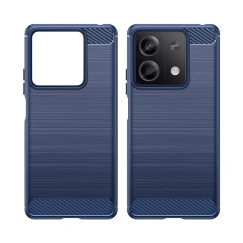 GOKEN Hülle für Xiaomi Redmi Note 13 5G, Stoßfeste Handyhülle & Bumper Cover aus Silikon - Flexibles Schutzhülle mit Karbonfaser & Gebürsteter Textur, Case -Blau von GOKEN