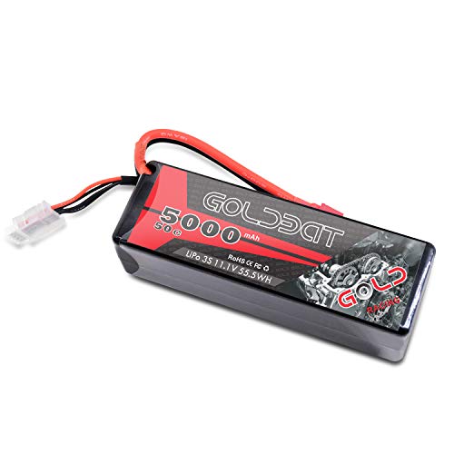 GOLDBAT 3S LiPo RC Batterie 5000mAh 11,1V 3S 50C LiPo Akku Pack Hard Case mit Dean T Stecker für RC Auto Boot LKW Modellbau RC Hobby Zubehörteil (1 Pack) von GOLDBAT