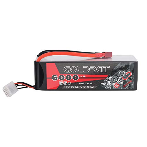 GOLDBAT LiPo Akku 6000mAh 14.8v 4S 55C Pack mit Deans Stecker für RC Flugzeug RC Hubschrauber Drift Rc Car RC Auto Truck RC Boot von GOLDBAT