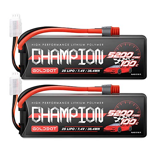 GOLDBAT RC Batterie 5200 mAh 7.4 V 2S 80C LiPo Batterie Akku mit Deans Stecker für RC Auto Boot LK von GOLDBAT