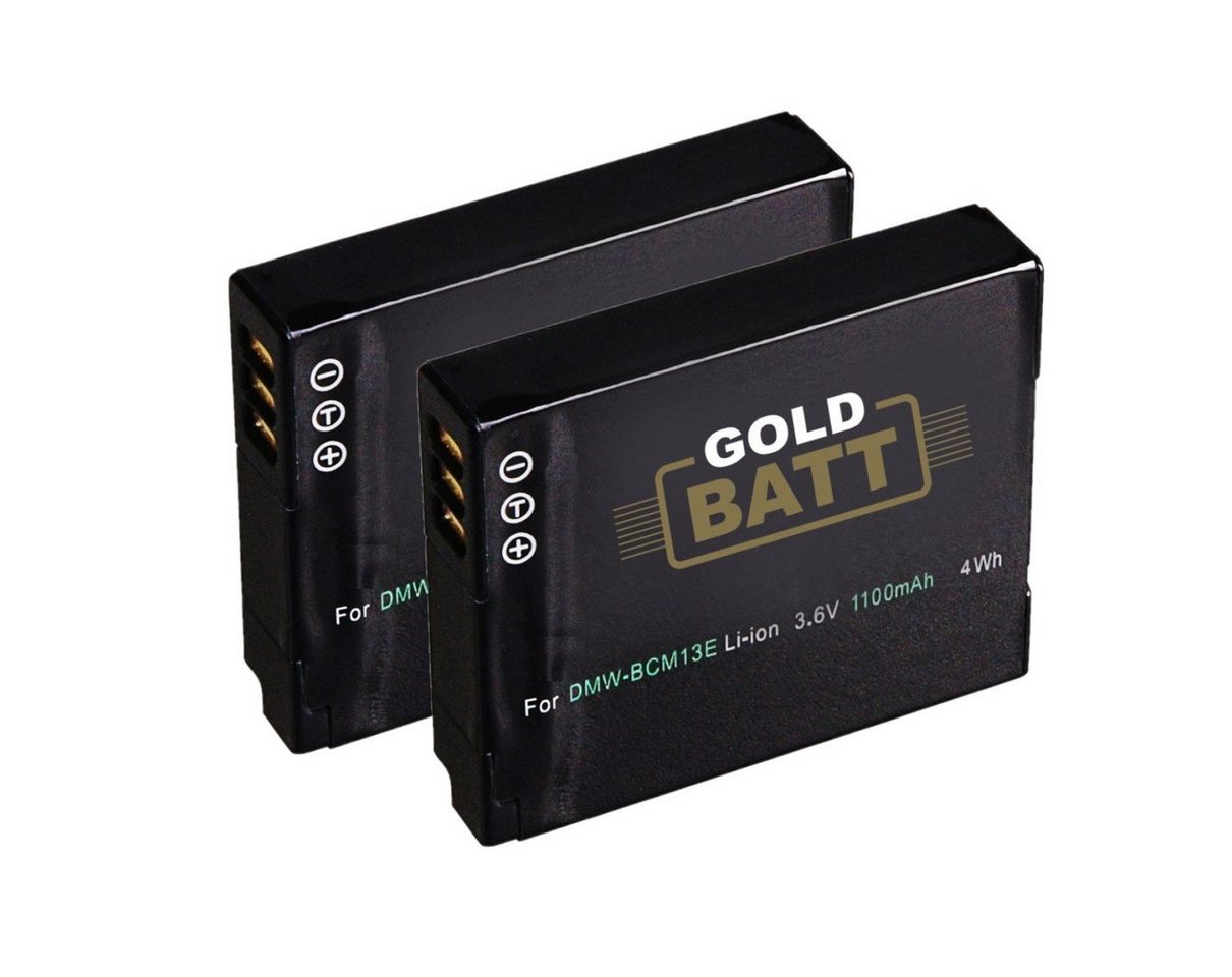 GOLDBATT 2x Akku für Panasonic DMW-BCM13 BCM13 DMC-TZ41 DMC-TS5 DMC-FT5 DMC-TZ40 DMC-ZS30 Kamera-Akku Ersatzakku 1100 mAh (3,6 V, 2 St), 100% kompatibel mit den Original Akkus durch maßgefertigte Passform inklusive Überhitzungsschutz von GOLDBATT