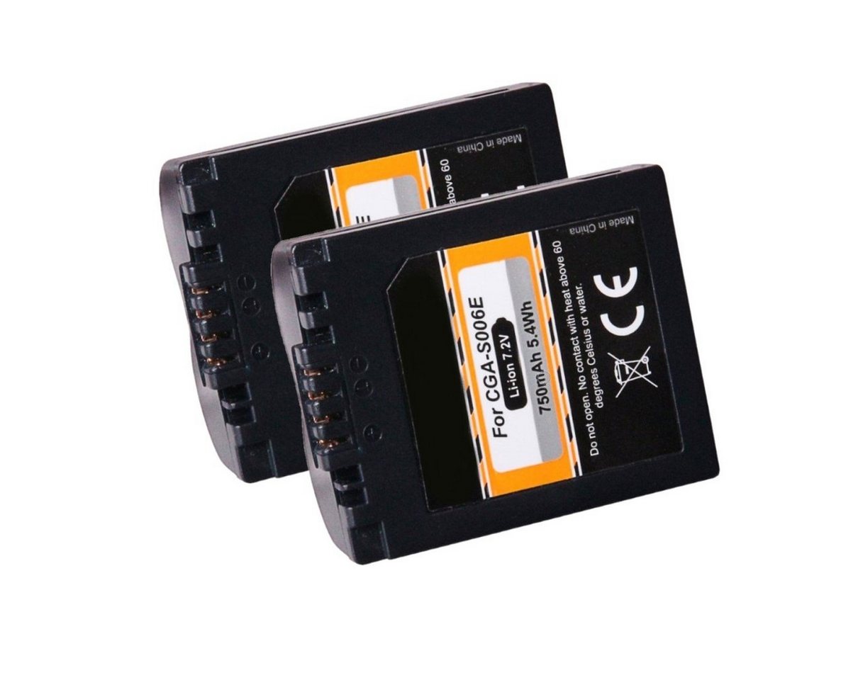 GOLDBATT 2x Akku für Panasonic Lumix DMC-FZ50 FZ7 FZ8 CGR-S006 DMC-FZ30BB DMC-FZ30-S Kamera-Akku Ersatzakku 750 mAh (7,2 V, 2 St), 100% kompatibel mit den Original Akkus durch maßgefertigte Passform inklusive Überhitzungsschutz von GOLDBATT