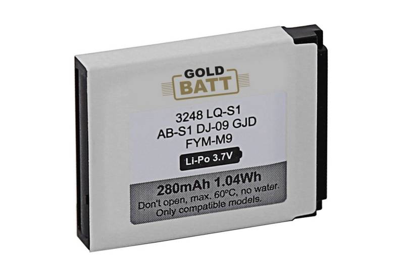 GOLDBATT S1 kompatibel mit LQ AB-S1 DJ-09 GJD FYM-M9 LQ-S1 QW09 DZ09 QN01 Akku Ersatzakku für Smartwatch 280 mAh (3,70 V), optimale Passgenauigkeit für Smartwatch von GOLDBATT