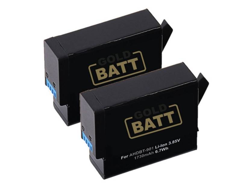 GOLDBATT Akku kompatibel mit AHDBT901 ADBAT001 für GoPro Hero 9 Hero 10 Kamera-Akku 1730 mAh (3,85 V), 100% passend Ersatzakku von GOLDBATT