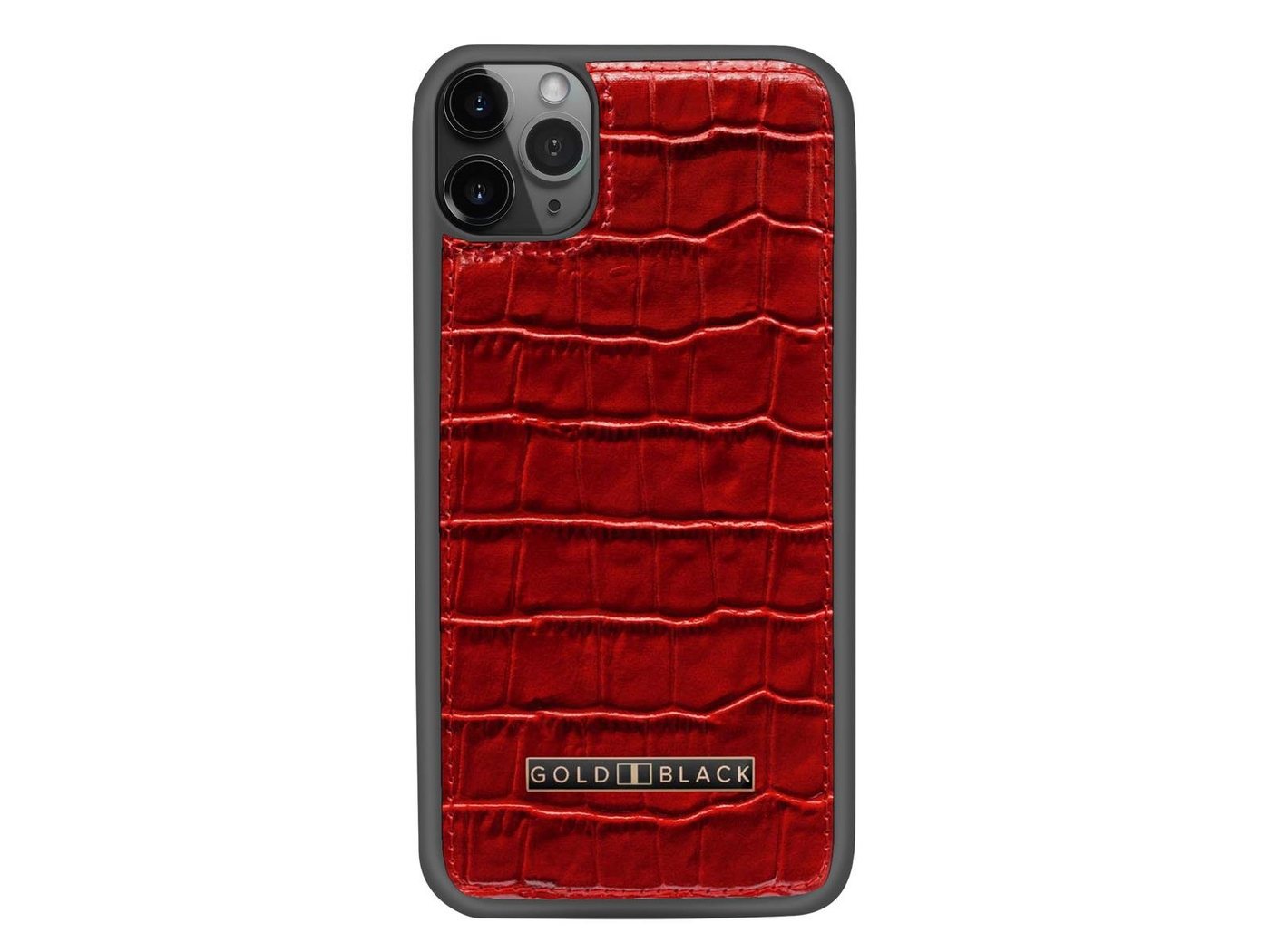 GOLDBLACK Handyhülle Hülle für Apple iPhone 11 Pro Max Croco rot Leder 16,40 cm (6,46 Zoll) von GOLDBLACK