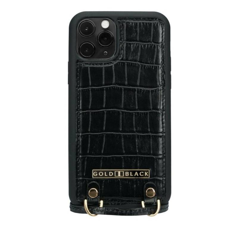 Handyhülle iPHONE 11 PRO LEDERHÜLLE MIT NECKLACE CROCO SCHWAR 14,86 cm (5,85 Zoll) von GOLDBLACK