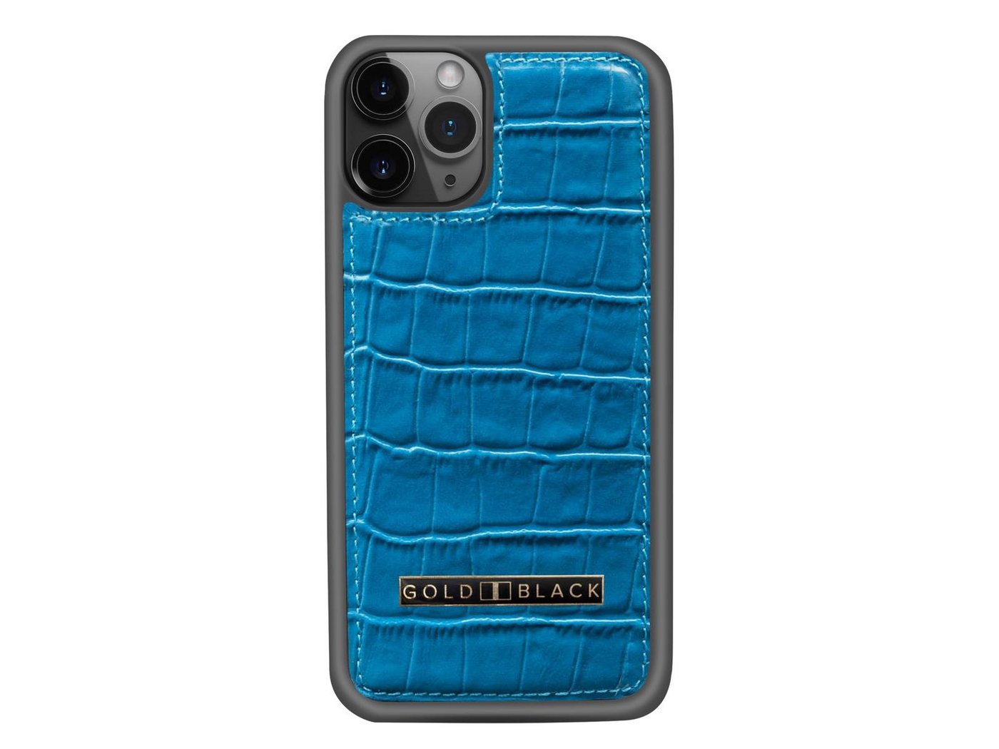 GOLDBLACK Handyhülle iPhone 11 Pro Lederhülle Croco Blau 14,86 cm (5,85 Zoll) von GOLDBLACK