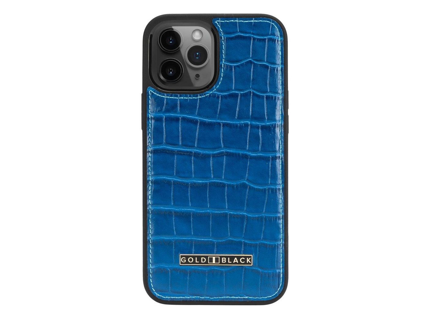 GOLDBLACK Handyhülle iPhone 12 Pro Max Lederhülle Croco Blau 17 cm (6,7 Zoll) von GOLDBLACK