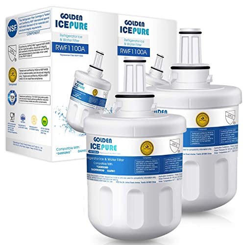 GOLDEN ICEPURE RWF1100A Wasserfilter-Ersatz für Samsung Aqua-Pure Plus, DA29-00003G, DA29-00003F, HAFIN1, HAFIN1/EXP, DA29-00003B, DA29-00003A, DA97-06317A, RFC1100A, 2 Stück able) von GOLDEN ICEPURE