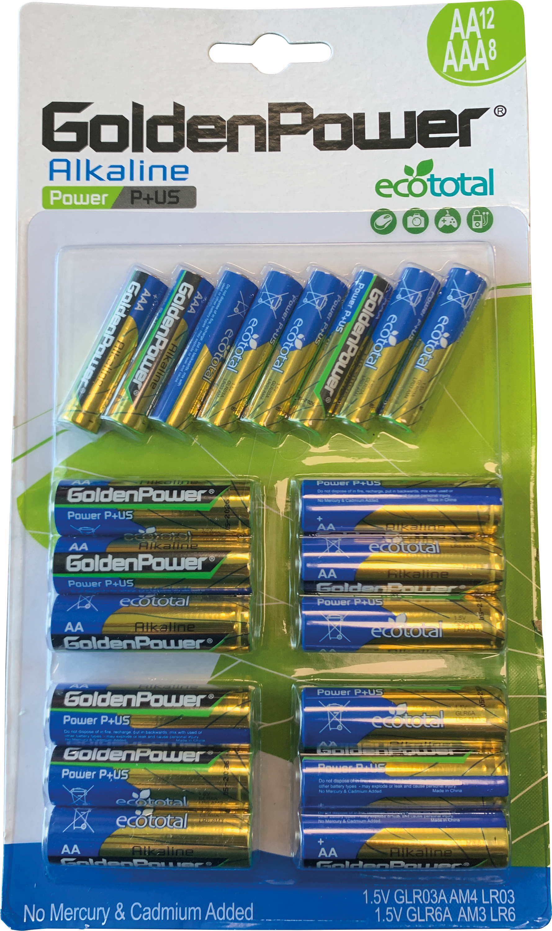 GPOWER AL 12+8 - Alkaline Batterie, 12+8, Micro/ Mignon GPOWER AL 12+8 - Alkaline Batterie, 12+8, Micro/ Mignon von GOLDEN POWER