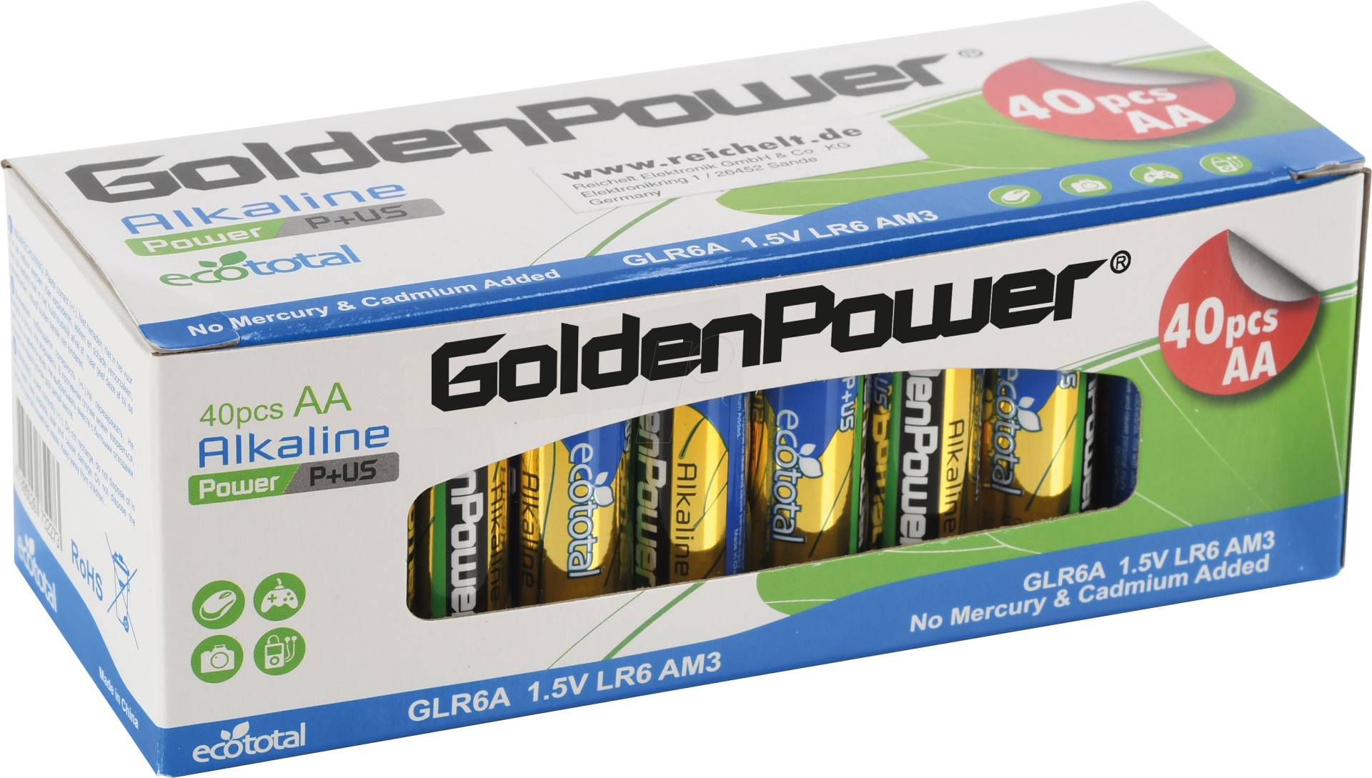GPOWER AL 40AAA - Alkaline Batterie, AAA (Micro), 40er-Pack von GOLDEN POWER