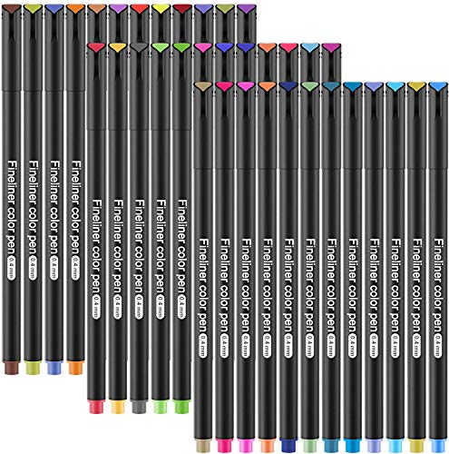 GOLDGE 36 Farben Filzstift Fineliner Stiften Filzstifte 0.4mm Spitze Hakenlinienstift Malstift für Kalligraphie Skizzen Schreiben Illustrationen Unterschriften Comics Zeichenwerk von GOLDGE