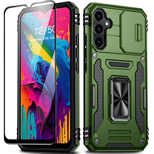 GOLDJU Schutzhülle für Samsung Galaxy A34 5G, Militärqualität, stoßfest, Samsung A34, mit drehbarem Ringständer, 1 x 9H-Displayschutzfolie, kratzfeste Rüstung für Samsung A34 5G, Grün GOLDJU Schutzhülle für Samsung Galaxy A34 5G, Militärqualität, stoßfest, Samsung A34, mit drehbarem Ringständer, 1 x 9H-Displayschutzfolie, kratzfeste Rüstung für Samsung A34 5G, Grün von GOLDJU