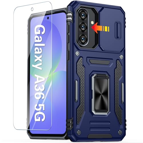 GOLDJU Schutzhülle für Samsung Galaxy A36 5G, mit integrierter Schiebe-Kamera-Abdeckung, 9H-Displayschutzfolie und drehbarem Ständer, robust, stoßfest, Ganzkörper-Stoßdämpfer, robuste Schutzhülle für GOLDJU Schutzhülle für Samsung Galaxy A36 5G, mit integrierter Schiebe-Kamera-Abdeckung, 9H-Displayschutzfolie und drehbarem Ständer, robust, stoßfest, Ganzkörper-Stoßdämpfer, robuste Schutzhülle für von GOLDJU