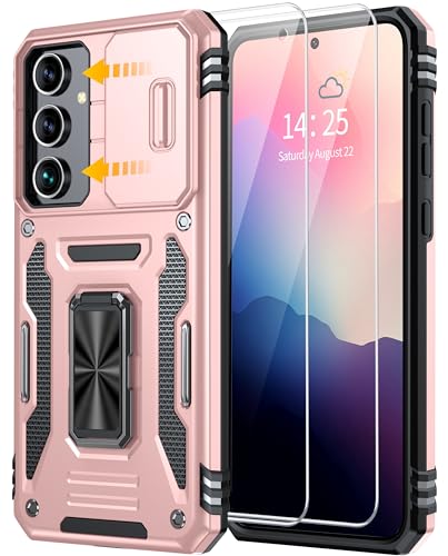 GOLDJU für Samsung Galaxy A55 5G Hülle Samsung A35 5G Hülle mit Kameraschutz[2 * 9H Schutzfolie] Handyhülle Samsung A35/A55 Stoßfest Anti-Scratch Samsung A35/A55 5G Hülle -Rose Gold von GOLDJU