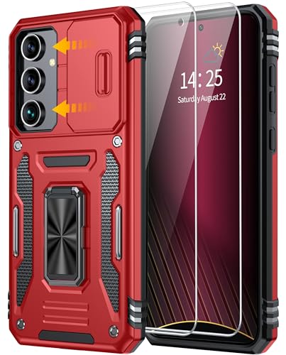GOLDJU für Samsung Galaxy A55 5G Hülle Samsung A35 5G Hülle mit Kameraschutz[2 * 9H Schutzfolie] Handyhülle Samsung A35/A55 Stoßfest Anti-Scratch Samsung A35/A55 5G Hülle -Rot von GOLDJU