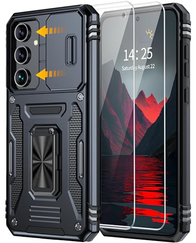 GOLDJU für Samsung Galaxy A55 5G Hülle Samsung A35 5G Hülle mit Kameraschutz[2 * 9H Schutzfolie] Handyhülle Samsung A35/A55 Stoßfest Anti-Scratch Samsung A35/A55 5G Hülle-Schwarz von GOLDJU