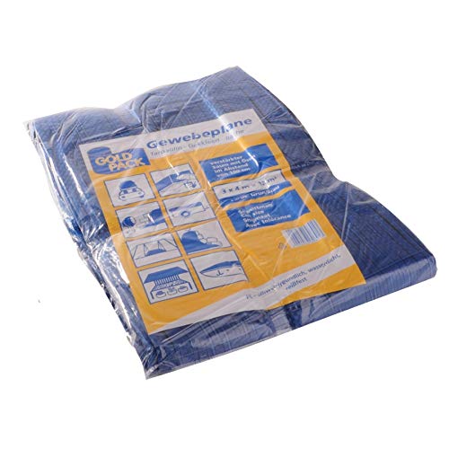 GOLDPACK Gewebeplane 4x5 m mit Ösen aus PE, grün/blau von GOLDPACK