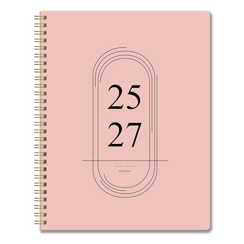 Monatsplaner 2025-2027, Juli 2025-Juni 2027, A4 (21,6 x 27,9 cm), 2-Jahres-Monatsplaner, 24-Monatskalender, einfacher Kalender, Notizbuch, Kartoneinband, geeignet für Schulen & Büros, Rosa von GOLDPEI