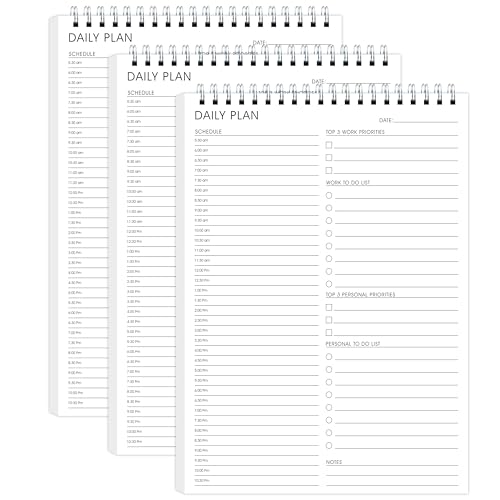 Stundenpläne, 3er-Pack, To-Do-Listen-Notizblock, B5 (16,5 x 24,9 cm), Tagesplaner zum Organisieren, geeignet für Schule, Büro und Zuhause, PVC-Einband, 3 Stück von GOLDPEI