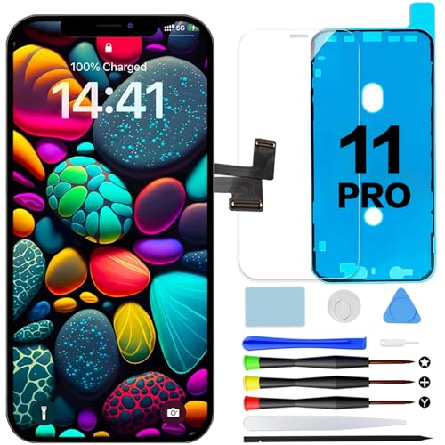 GOLDWANGWANG Display für iPhone 11 Pro Bildschirm Ersatz 5,8 Zoll LCD Display 3D Touch Screen Digitizer Komplett mit Werkzeuge Wasserfester Klebstoff und Gehärtetes Glas für A2160 /A2217 /A2215 GOLDWANGWANG Display für iPhone 11 Pro Bildschirm Ersatz 5,8 Zoll LCD Display 3D Touch Screen Digitizer Komplett mit Werkzeuge Wasserfester Klebstoff und Gehärtetes Glas für A2160 /A2217 /A2215 von GOLDWANGWANG