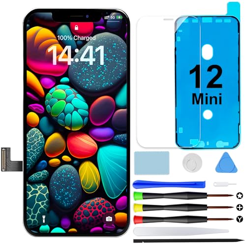 GOLDWANGWANG Display für iPhone 12 Mini Bildschirm, 5,4'' Full HD 3D Touch LCD Retina Digitizer Ersatzteile mit Reparaturwerkzeugen von GOLDWANGWANG