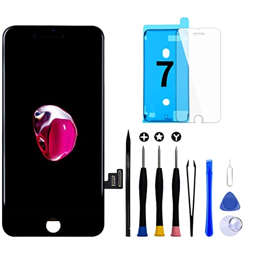 GOLDWANGWANG Display für iPhone 7 LCD Touch Screen Digitizer Ersatz Bildschirm mit komplett kostenlosem Tool und Reparaturanleitung (iPhone 7 Schwarz, 4.7") von GOLDWANGWANG