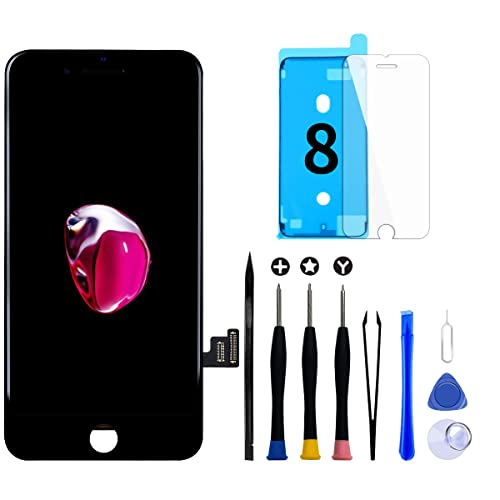 GOLDWANGWANG Display für iPhone 8/SE 2020 Touch Screen LCD Digitizer Ersatz Bildschirm mit komplett kostenlosem Tool und Reparaturanleitung (iPhone 8 Schwarz, 4.7") von GOLDWANGWANG