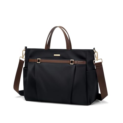 GOLF QUALITY Laptoptasche Damen, Arbeitstasche Business Aktentasche Laptop Tasche 15 Zoll Schultasche Damen Umhängetasche Lehrertasche Uni Taschen Frauen Schwarz Handtasche von GOLF QUALITY