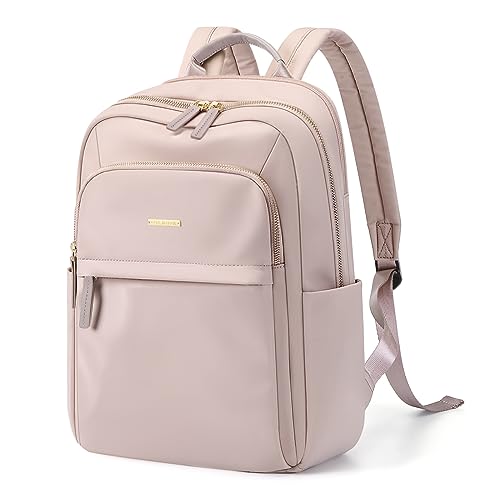 GOLF QUALITY Rucksack Damen Laptop Rucksack 14 Zoll, Wasserdichter Rucksack Damen groß Schultasche mit Laptopfach für Arbeit Reise Uni Lehrer Tasche, Rose grau Tagesrucksack von GOLF QUALITY