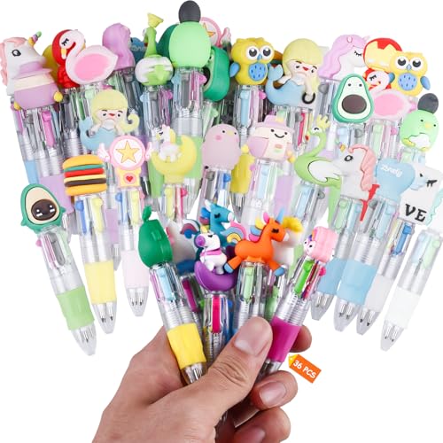 GOMETY 36 Stück Mini Mehrfarbig Stifte, Versenkbare Kugelschreiber, Kreativer Süßer Cartoon-Stift, Farbige Stifte für Büro, Schulbedarf Kindergeburtstag GOMETY 36 Stück Mini Mehrfarbig Stifte, Versenkbare Kugelschreiber, Kreativer Süßer Cartoon-Stift, Farbige Stifte für Büro, Schulbedarf Kindergeburtstag von GOMETY